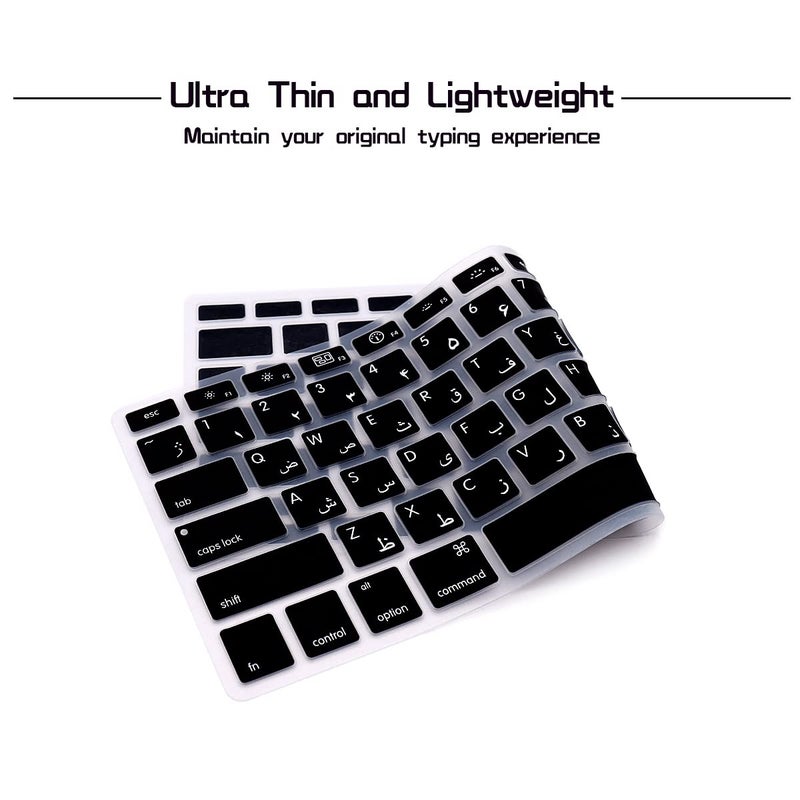 HRH Persian Farsi Language Silicone Keyboard Cover Skin for MacBook Air 13,for MacBook Pro 13/15/17(with or w/Out Retina Display,2015 or Older Version),for iMac Older USA Keyboard Protector-Black - Image 5